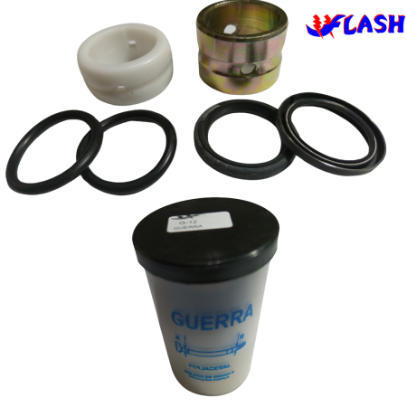 G-12 KIT GUERRA BUCHA CONICA DE TECNIL E BUCHA RETA FLANGE DE AÇO COM RETENTORES E VEDACAO SEPARADA - Imagem 2